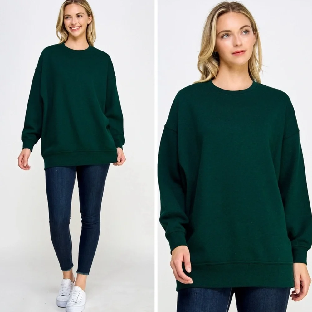 Women's Oversized Green Sweatshirt